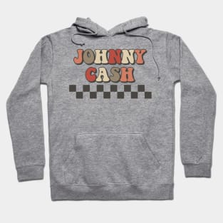 Johnny Cash Checkered Retro Groovy Style Hoodie